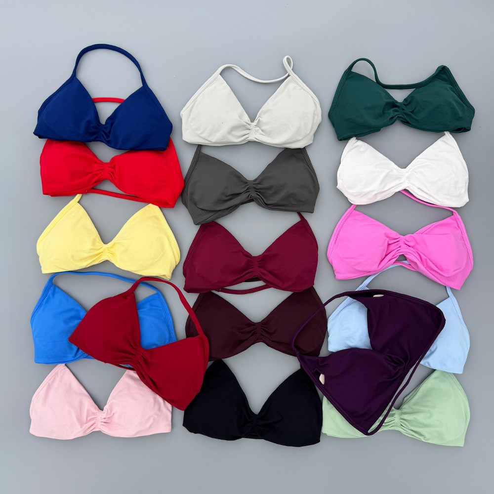 Push Up Bra Padded - ストラップブラ ジムトップ レディース ハイサポート プッシュアップ 細ストラップ