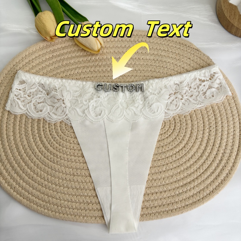 パーソナライズされたカスタム Tバック名クリスタルレター G - Thong Bikini Women のレビューと価格