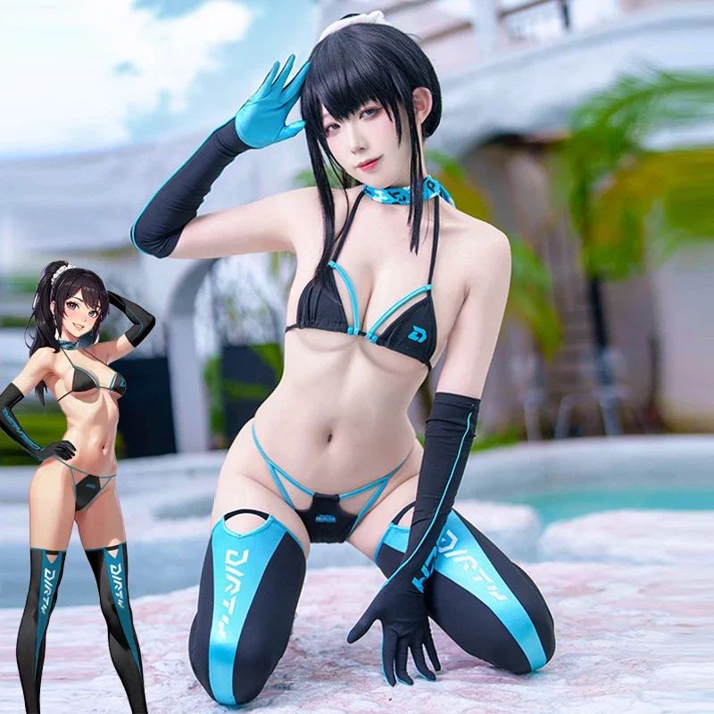 女性用セクシー5点ビキニセット アニメコスプレ レーシングT - Thong Bikini Women のレビューと価格