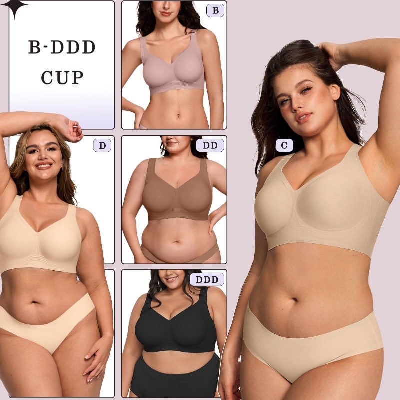 プラスサイズ ワイヤレス ジェリーブラ レディース サポート - Push Up Bra Padded のレビューと価格