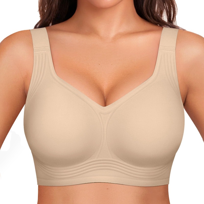 プラスサイズ ワイヤレス ジェリーブラ レディース サポート - Push Up Bra Padded のレビューと価格